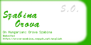 szabina orova business card